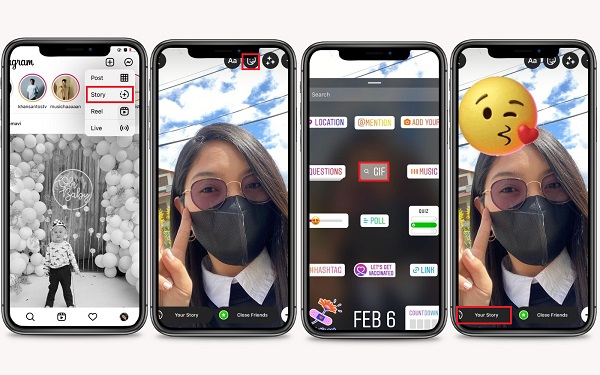 Lägg till GIF till Instagram Story