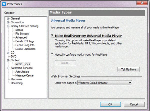 RealPlayer által támogatott formátumok