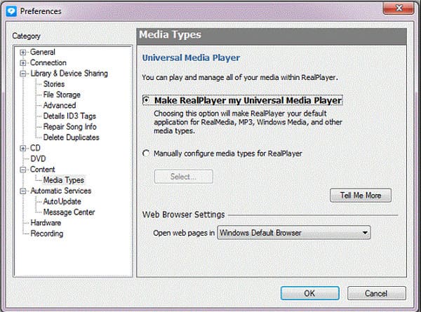 Formati supportati da RealPlayer