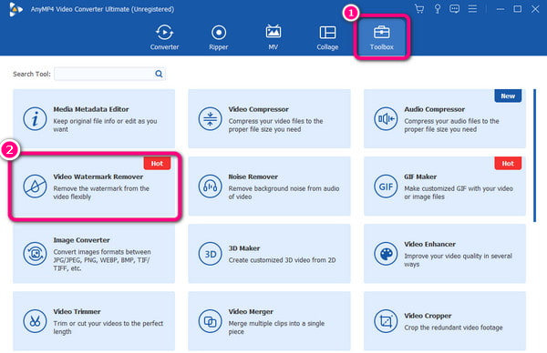 Toolbox-Funktion zum Entfernen von Wasserzeichen