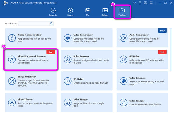 Option de boîte à outils Suppression de filigrane