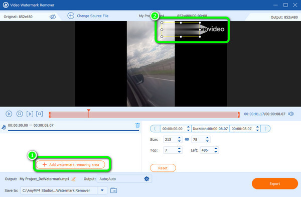 Watermark Removing Area Option Cover WeVideo