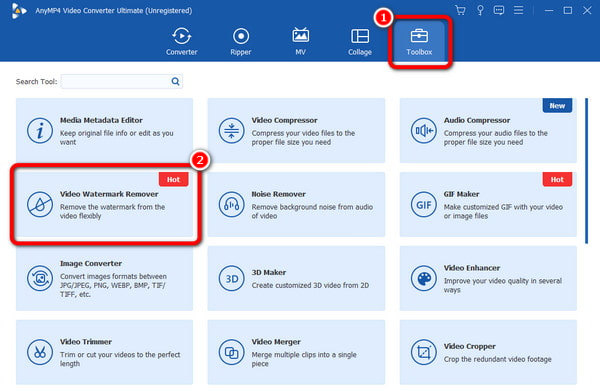 Suppresseur de filigrane de l'interface supérieure de la boîte à outils