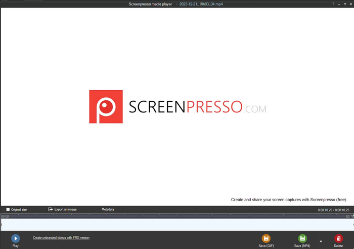 Screenpresso medieafspiller