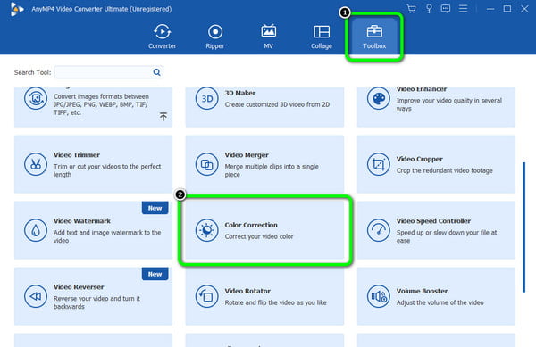 Toolbox Option Navigate Color Correction