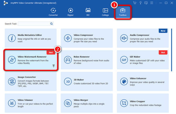 Az eszköztárban jelölje be a Video Watermark Remover lehetőséget