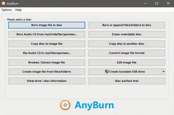 Programa de Interface AnyBurn