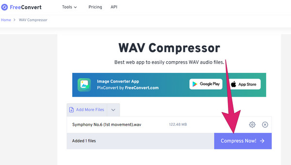 Compresión de compresor de audio en línea