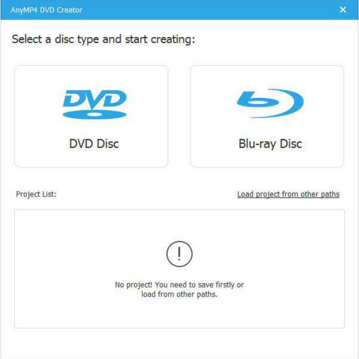AnyMP4 DVD Creator Télécharger un disque DVD