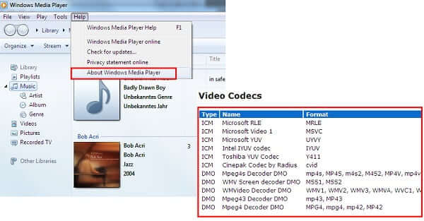 codec de audio cd windows media player