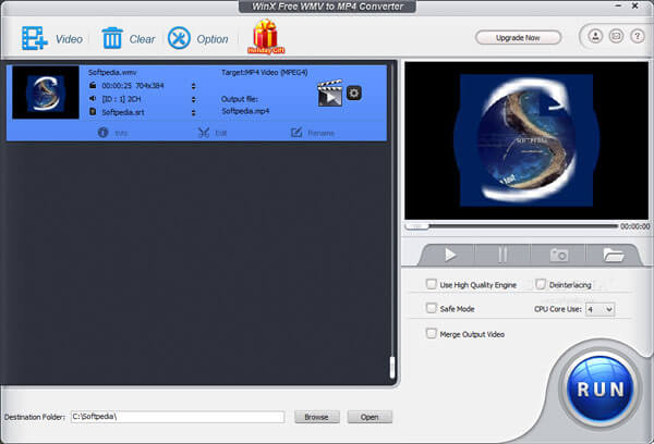 WinX zdarma WMV do MP4 Converter