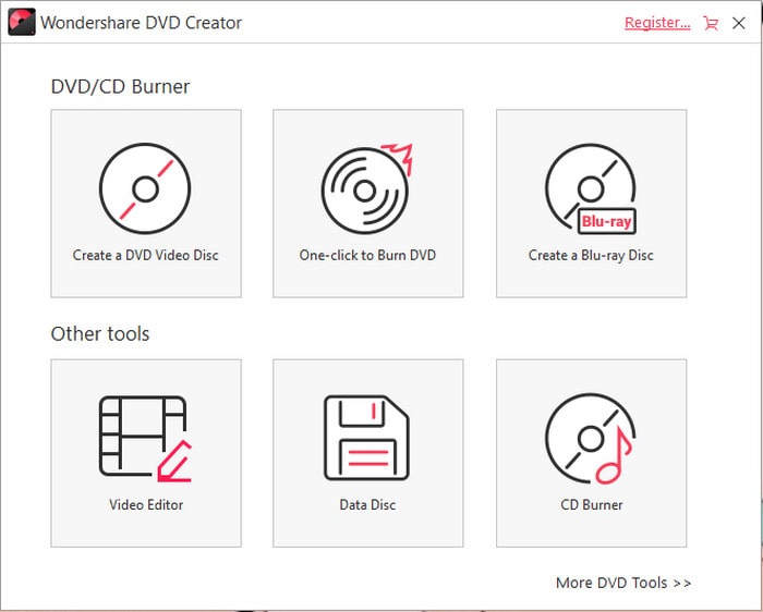 Vælg brændingsværktøj
