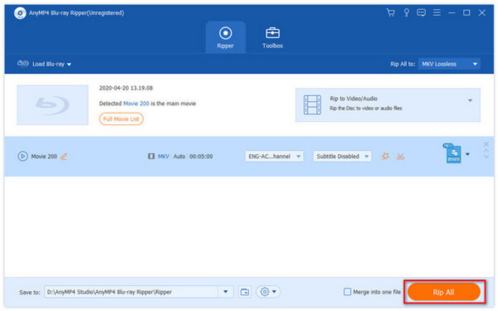 Ripovat Blu-ray Ripovat vše