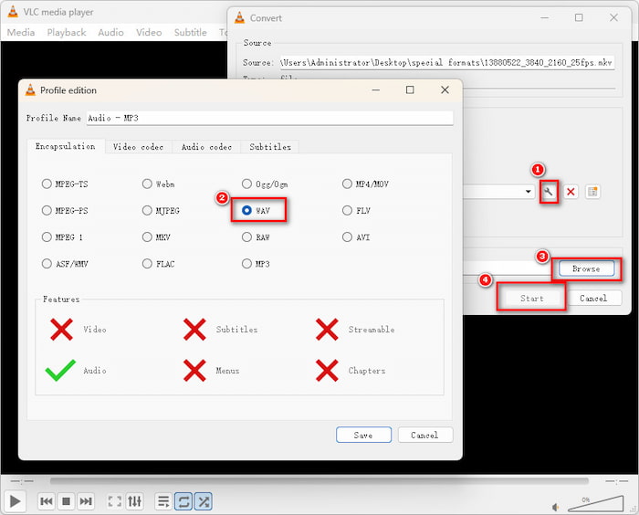Vlc Mkv konvertálása WAV-ba