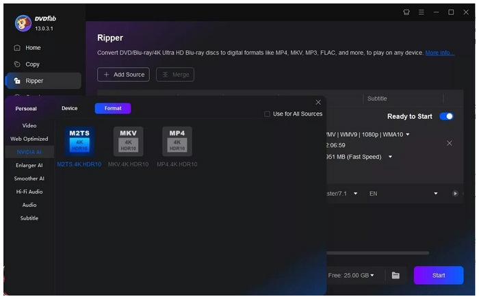 DVDFab DVD Ripper Interface