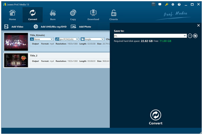 Leawo DVD Ripper Interface