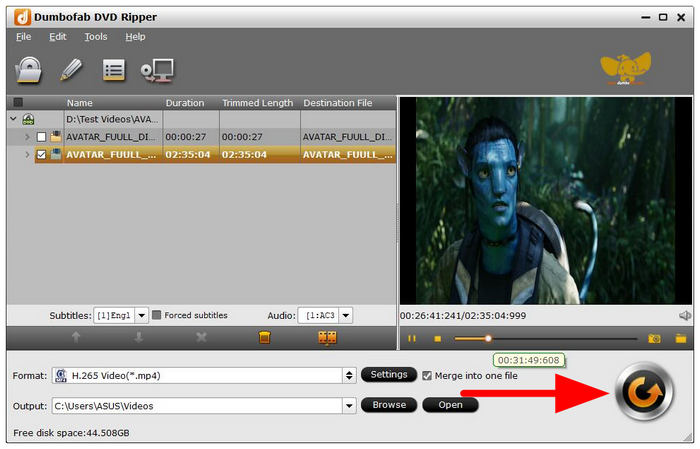 Dumbofab DVD Ripper Rip indítása