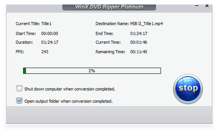 Winx DVD Ripper Ydeevne