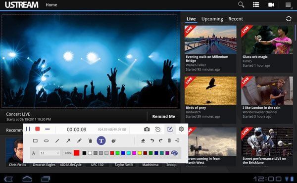 Ta opp ustream-videoer