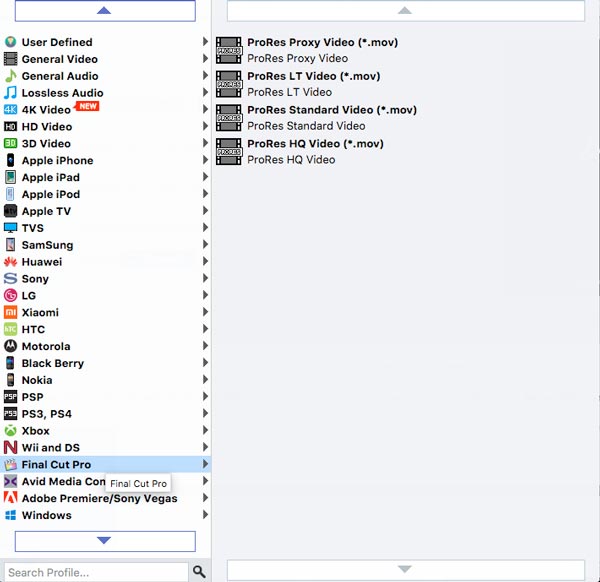 output MOV Format