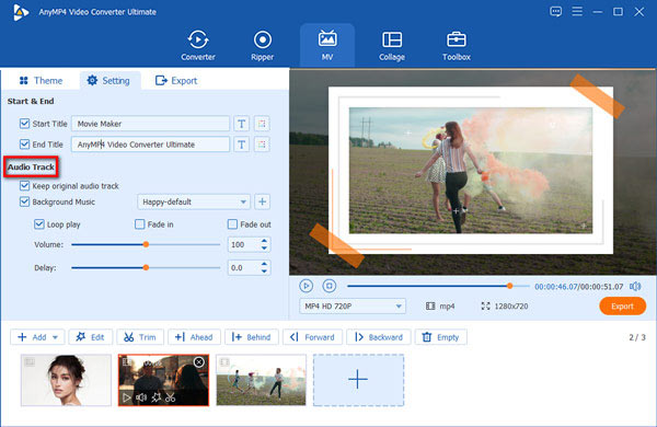 Audiotrack toevoegen