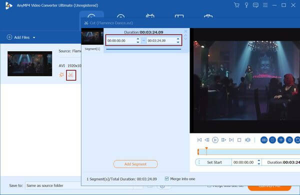Knip de gewenste delen van video's