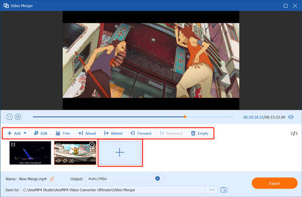 Rediger videoklipp i Video Merge