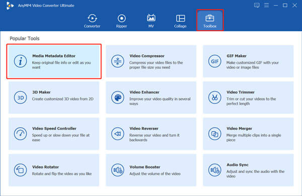 Usar o Editor de Metadados de Mídia