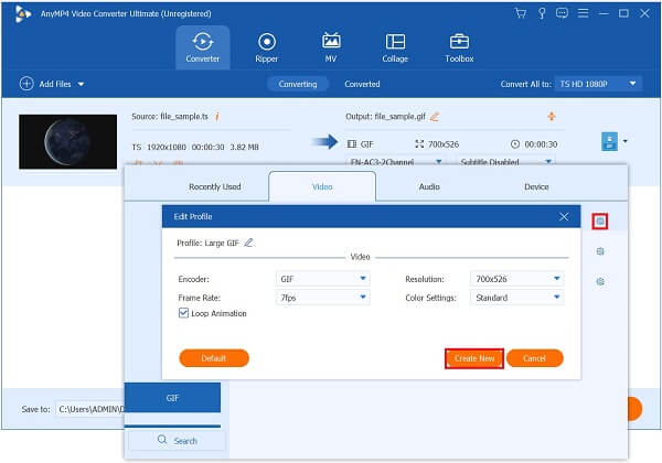 Configuración de salida de VCU