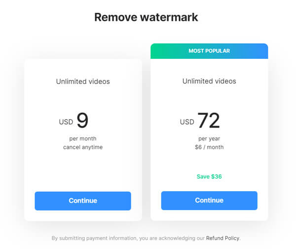 Actualice Clideo Pro para eliminar la marca de agua