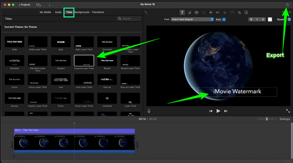 Wasserzeichen hinzufügen iMovie Mac Edit