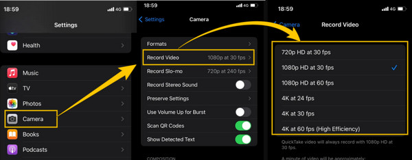 Compress Video iPhone Settings