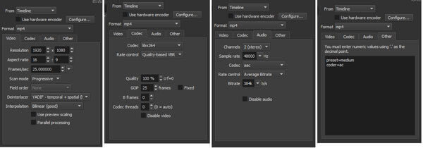 Shotcut Codec'i