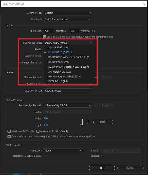 How To Crop Video In Premiere Apect Ratio Choose Desired Ratio