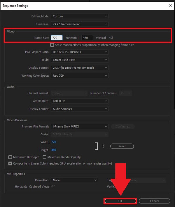 How To Crop Video In Premiere Framesize Change Size