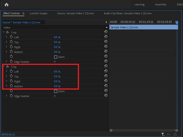 Cómo recortar video en Premiere Establecer la configuración de recorte