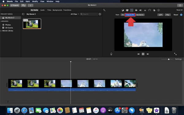 iMovie: Auf Füllen zuschneiden