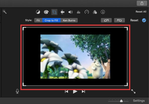 iMovie трансформирует клип