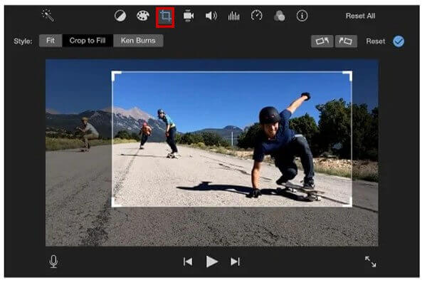 Обрезать видео на iMovie Mac