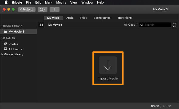 Импорт медиафайлов iMovie Mac
