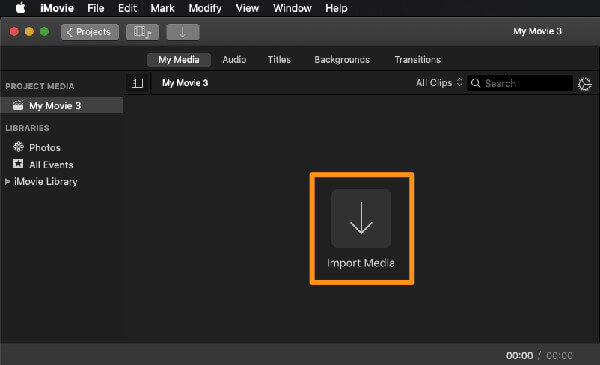 Importuj multimedia iMovie Mac