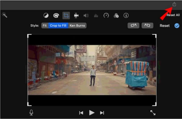 iMovie Обрезать до квадрата