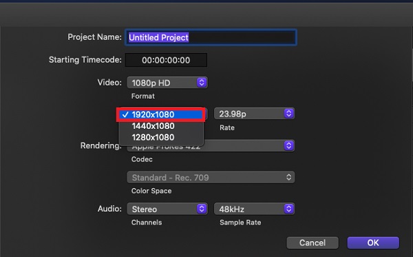 Final Cut Pro Cambia ora le proporzioni