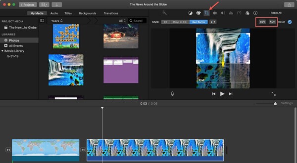 Drehen Sie ein Video in iMovie Mac