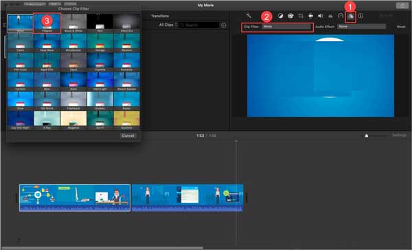 Αναποδογυρίστε το βίντεο iMovie