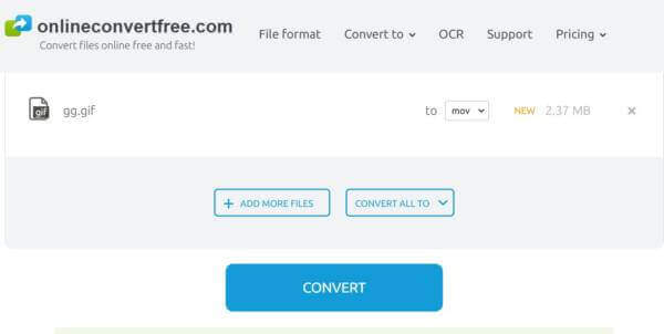 Converti MOV gratis online