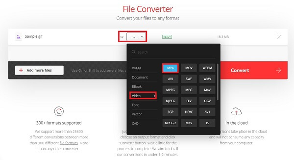 Convertio Wybierz format