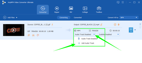 Convertir Ajouter de l'audio