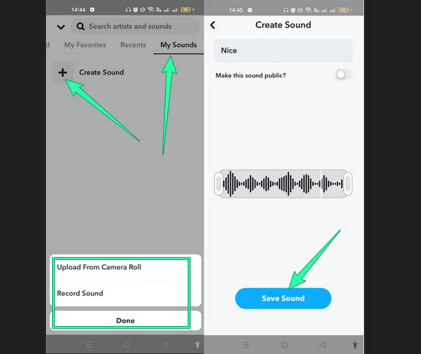 Snapchat chat grabar audio