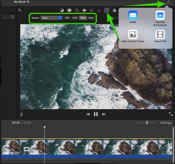 iMovie di controllo della velocità